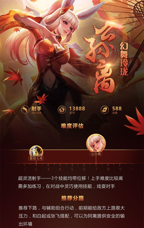 王者荣耀一图识英雄——幻舞玲珑公孙离 伞下穿梭秀翻全场